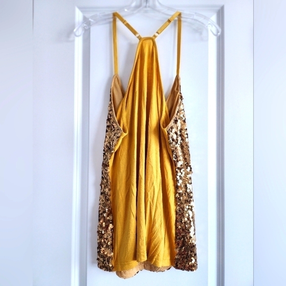 Maner womens gold sequin tank top size X-Large - Picture 2 of 9